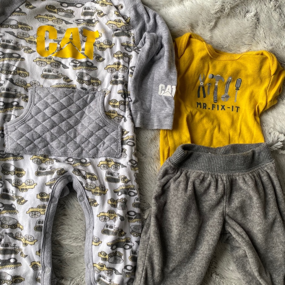 Caterpillar 3-6mo boy one piece Bundle